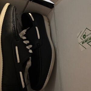 Classic Black and White Boat Shoes